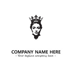 Head of queen logo company design vector illustration