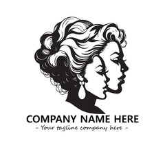 Head of queen logo company design vector illustration