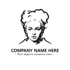 Head of queen logo company design vector illustration