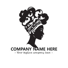 Head of queen logo company design vector illustration