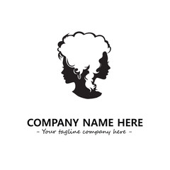 Head of queen logo company design vector illustration