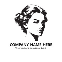 Head of queen logo company design vector illustration