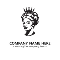 Head of queen logo company design vector illustration