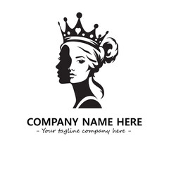 Head of queen logo company design vector illustration
