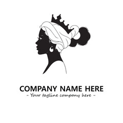 Head of queen logo company design vector illustration