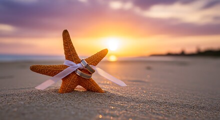 Sunset Vows: Starfish & Rings