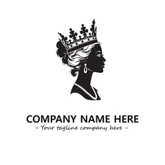 Head of queen logo company design vector illustration