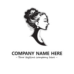 Head of queen logo company design vector illustration