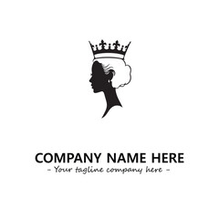 Head of queen logo company design vector illustration
