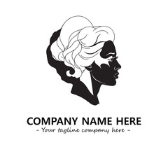 Head of queen logo company design vector illustration