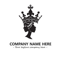 Head of queen logo company design vector illustration