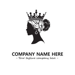 Head of queen logo company design vector illustration