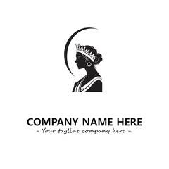 Head of queen logo company design vector illustration