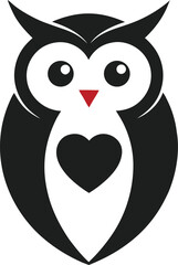 owl with heart