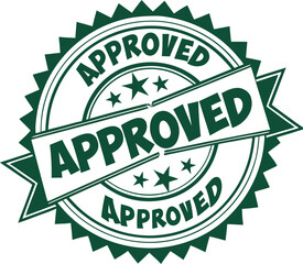 Approved Rubber Stamp Badge Vector Illustration