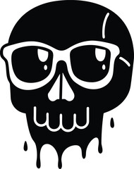 skull with glasses
