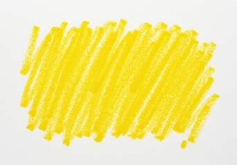 Yellow crayon scribble on white paper, abstract background