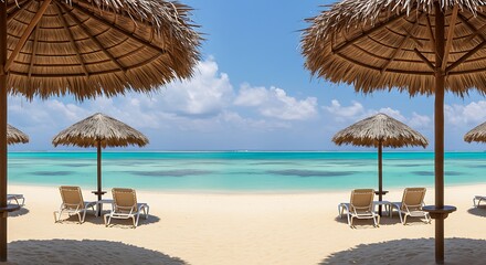 Fototapeta premium Azure Escape: Beach Serenity