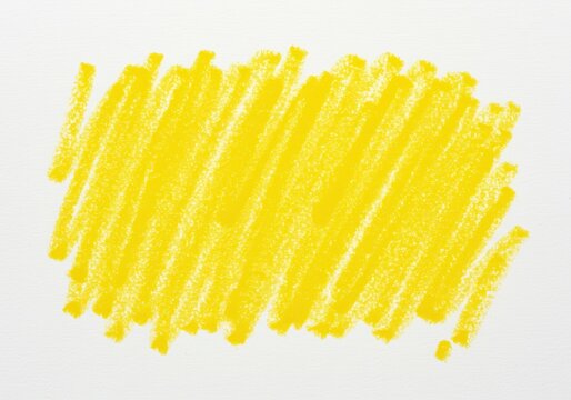 Yellow crayon scribble on white paper, abstract background