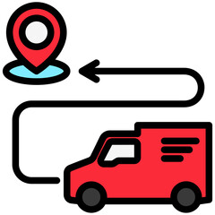 Direction outline color, mini illustration icon. use for modern concept, print, UI, UX kit, web and app development. Vector related to sales, logistic and ecommerce