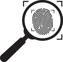 Fingerprint Analysis Under Magnifying Glass Vector Illustration