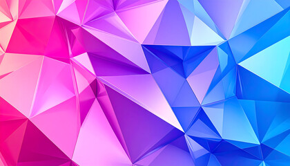 Fototapeta premium Geometric Abstract: Pink, Purple, and Blue Facets