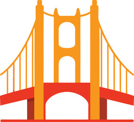 Golden Gate Bridge Silhouette Vector Iconic Landmark Design for Creative Projects