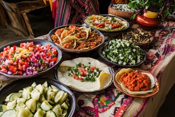 variety of mexican food