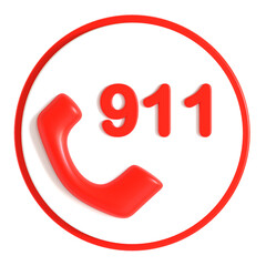 emergency call 3d icon illustration