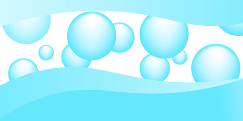 Minimalist banner background, pastel colorful, Light Blue and white gradations. bubble Circle effect style. vektor.