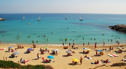 Obraz premium Azure Shores: A Summer's Day