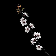 Fototapeta premium Delicate Blossom: Dark Beauty in Springtime Bloom