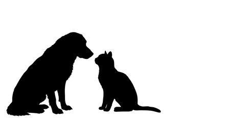 Dog and Cat Silhouette: A Moment of Understanding