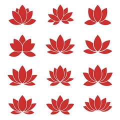Crimson Lotus Collection: Elegant Vector Graphics