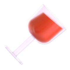alcohol glass 3d icon illustration
