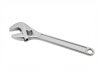 Adjustable wrench tool isolated on white background for repair work