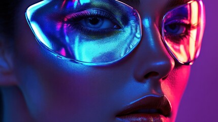 Close up artistic portrait with vivid colors