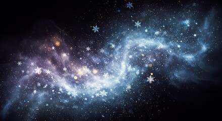 Cosmic Snowflake Swirl: A 3D Render