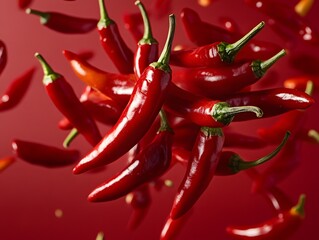 Korean Red Chili Pepper Stock Image, Spicy Korean Pepper on White Background, Hot Red Chili Close-Up, Korean Spice Ingredient Photo, Fresh Red Chili Pepper for Korean Cuisine