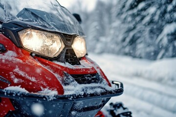 headlight turn on of snowmobile