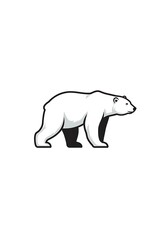 Fototapeta premium Majestic Polar Bear: Monochrome Line Art Illustration