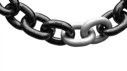 Obraz premium Chain Link Pattern on White Background