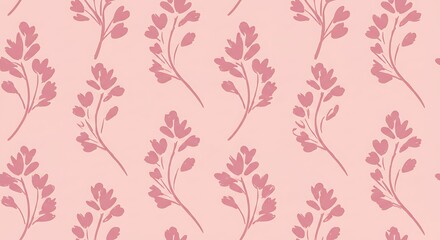Blush Pink Floral Seamless Pattern: Delicate Botanical Design