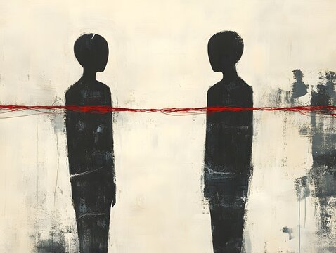 Connection and Relationship Concept Illustration, Human Network Drawing, People Linked Together Visual, Social Connection Stock Image, Abstract Relationship Graphic Design