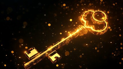 Abstract golden key illustration