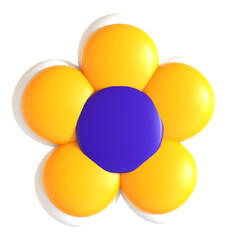 flower sticker 3d icon illustration