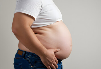 Overweight Korean Man, Asian Obesity Rate, Plus-size Male Portrait