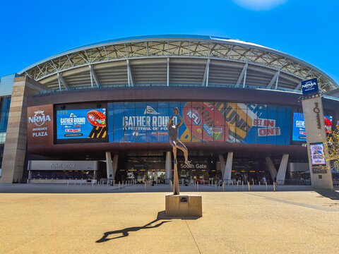 Adelaide, South Australia, Australia, April 13th 2025: Adelaide Oval is displaying promotional signage for the annual Gather Round festival of Australian Rules Football