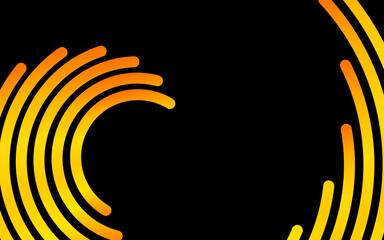 Abstract design with orange and yellow colorful waves lines on dark background, creating dynamic visual effect. Modern vibrant art, digital backgrounds, website, business card, brochure. Logo