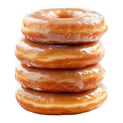 Glazed donuts stacked with shine